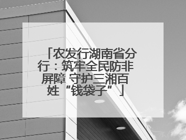 农发行湖南省分行：筑牢全民防非屏障 守护三湘百姓“钱袋子”