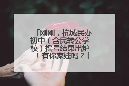 刚刚，杭城民办初中（含民转公学校）摇号结果出炉！有你家娃吗？
