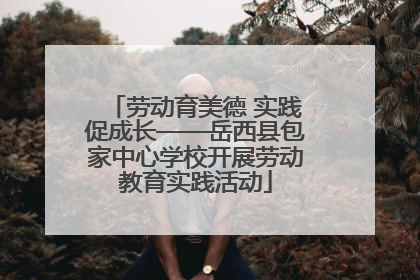 劳动育美德 实践促成长——岳西县包家中心学校开展劳动教育实践活动
