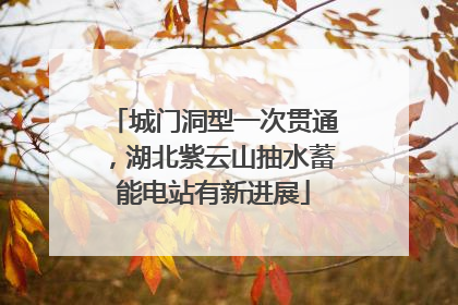 城门洞型一次贯通，湖北紫云山抽水蓄能电站有新进展