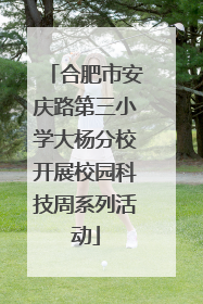 合肥市安庆路第三小学大杨分校开展校园科技周系列活动