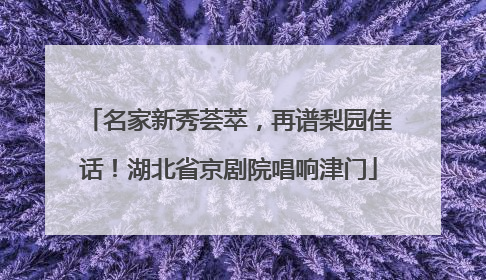 名家新秀荟萃，再谱梨园佳话！湖北省京剧院唱响津门
