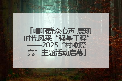 唱响群众心声 展现时代风采“强基工程”——2025“村歌嘹亮”主题活动启幕