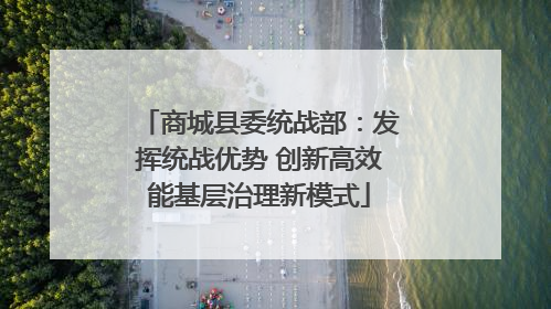 商城县委统战部：发挥统战优势 创新高效能基层治理新模式