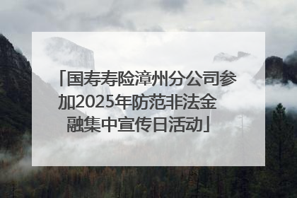国寿寿险漳州分公司参加2025年防范非法金融集中宣传日活动