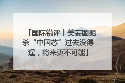 国际锐评丨美妄图扼杀“中国芯”过去没得逞，将来更不可能