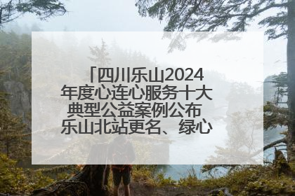四川乐山2024年度心连心服务十大典型公益案例公布 乐山北站更名、绿心路井盖治理等上榜