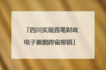 四川实现首笔财政电子票据跨省报销