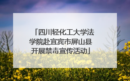 四川轻化工大学法学院赴宜宾市屏山县开展禁毒宣传活动