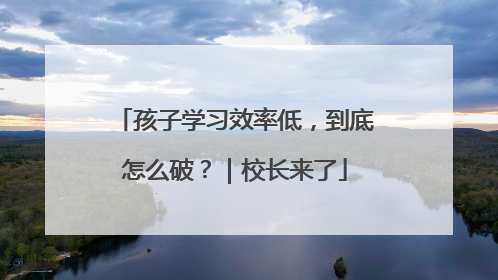 孩子学习效率低，到底怎么破？｜校长来了