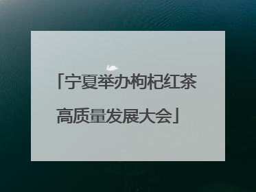 宁夏举办枸杞红茶高质量发展大会