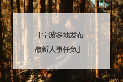 宁波多地发布最新人事任免