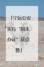 宁远公安实行“周末办证”获点赞