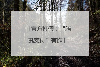 官方打假：“腾讯支付”有诈