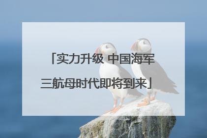 实力升级 中国海军三航母时代即将到来