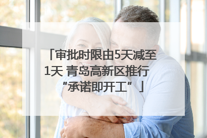 审批时限由5天减至1天 青岛高新区推行“承诺即开工”