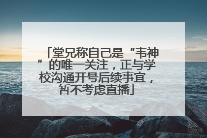 堂兄称自己是“韦神”的唯一关注，正与学校沟通开号后续事宜，暂不考虑直播