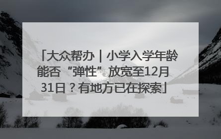 大众帮办｜小学入学年龄能否“弹性”放宽至12月31日？有地方已在探索