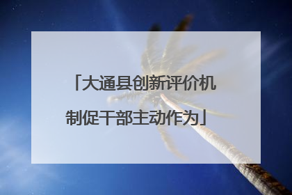 大通县创新评价机制促干部主动作为