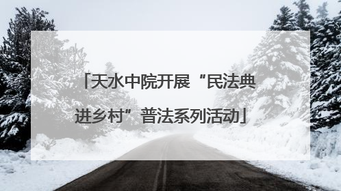 天水中院开展“民法典进乡村”普法系列活动