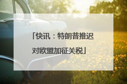 快讯：特朗普推迟对欧盟加征关税