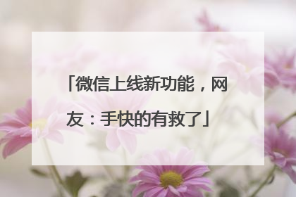 微信上线新功能，网友：手快的有救了