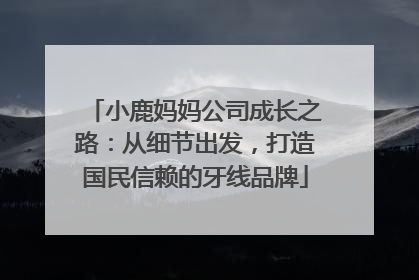 小鹿妈妈公司成长之路：从细节出发，打造国民信赖的牙线品牌