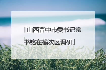 山西晋中市委书记常书铭在榆次区调研