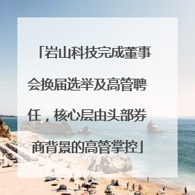 岩山科技完成董事会换届选举及高管聘任，核心层由头部券商背景的高管掌控