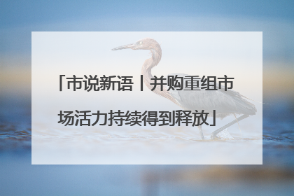 市说新语丨并购重组市场活力持续得到释放