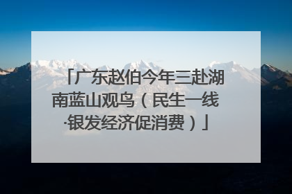 广东赵伯今年三赴湖南蓝山观鸟（民生一线·银发经济促消费）