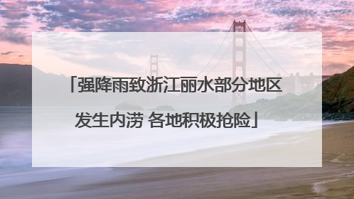 强降雨致浙江丽水部分地区发生内涝 各地积极抢险