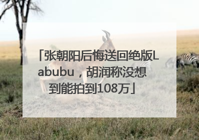 张朝阳后悔送回绝版Labubu，胡润称没想到能拍到108万