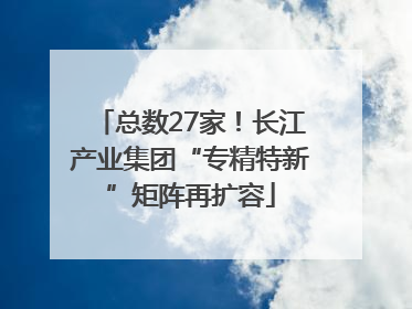 总数27家！长江产业集团“专精特新”矩阵再扩容