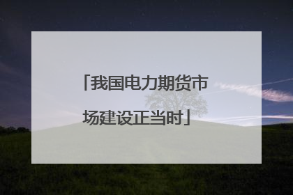 我国电力期货市场建设正当时
