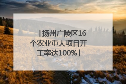 扬州广陵区16个农业重大项目开工率达100%