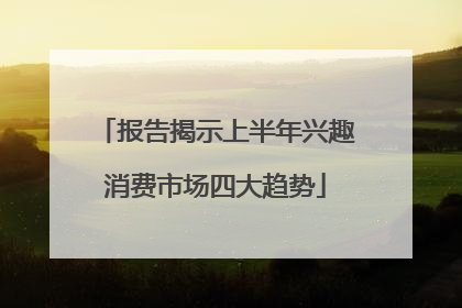 报告揭示上半年兴趣消费市场四大趋势