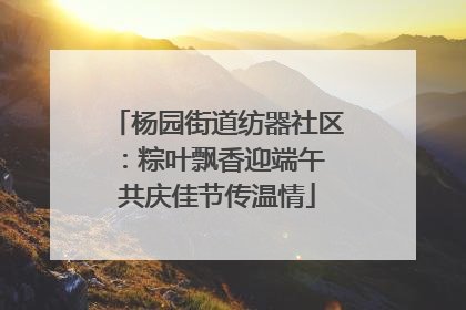 杨园街道纺器社区：粽叶飘香迎端午 共庆佳节传温情