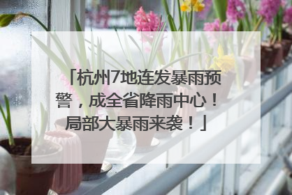 杭州7地连发暴雨预警，成全省降雨中心！局部大暴雨来袭！
