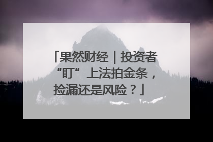 果然财经｜投资者“盯”上法拍金条，捡漏还是风险？