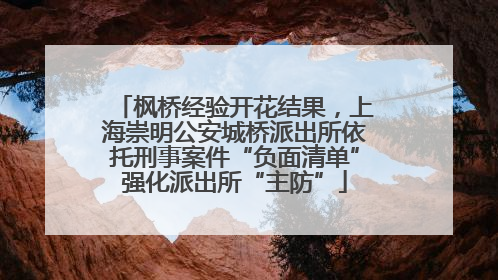 枫桥经验开花结果，上海崇明公安城桥派出所依托刑事案件“负面清单”强化派出所“主防”