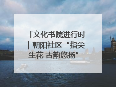 文化书院进行时｜朝阳社区“指尖生花 古韵悠扬”公益课堂开课了