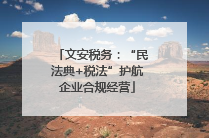 文安税务：“民法典+税法”护航企业合规经营