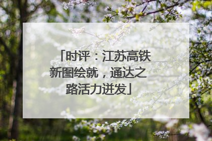 时评：江苏高铁新图绘就，通达之路活力迸发