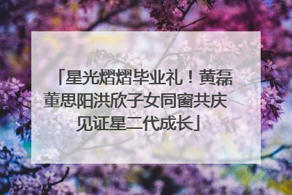 星光熠熠毕业礼！黄磊董思阳洪欣子女同窗共庆 见证星二代成长