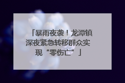 暴雨夜袭！龙潭镇深夜紧急转移群众实现“零伤亡”