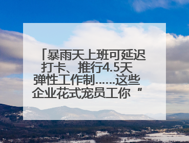 暴雨天上班可延迟打卡、推行4.5天弹性工作制……这些企业花式宠员工你“慕”了吗？
