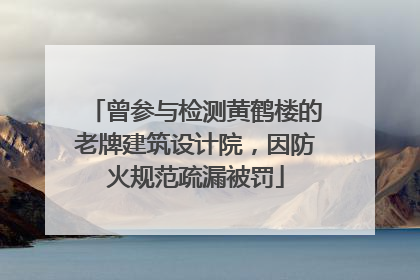 曾参与检测黄鹤楼的老牌建筑设计院，因防火规范疏漏被罚