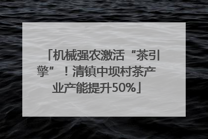 机械强农激活“茶引擎”！清镇中坝村茶产业产能提升50%