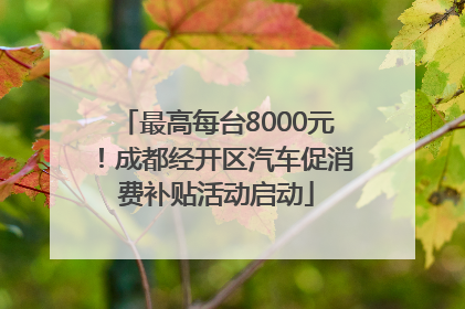 最高每台8000元！成都经开区汽车促消费补贴活动启动
